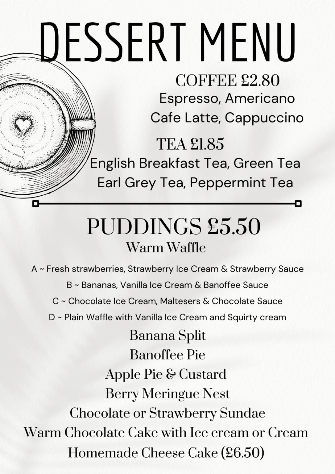 Main Menu - The Castle Inn, Knucklas